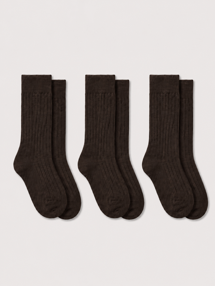 Socken in Dunkelbraun 3er Pack