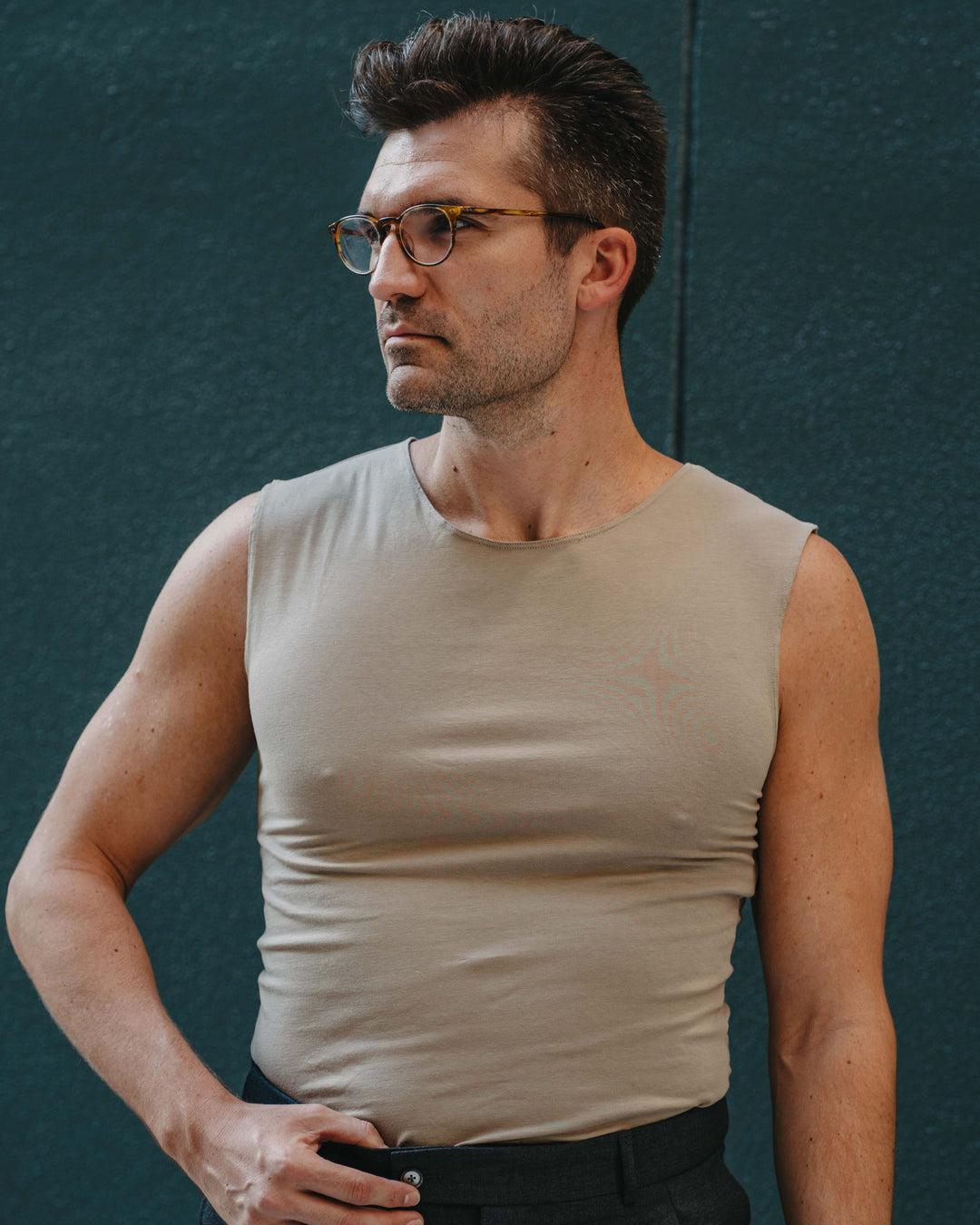 No-Show Unterhemd Rundhals in Nude