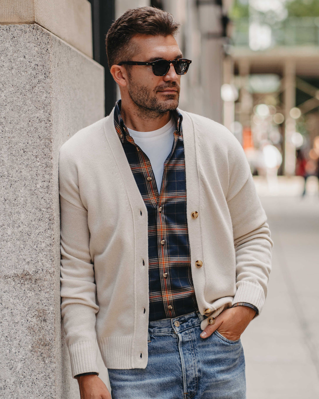 Cardigan Kaschmir-Mix in Hellbeige
