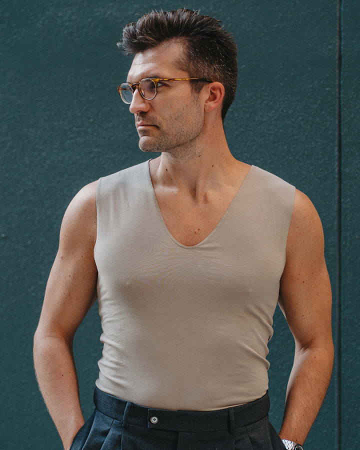 No-Show Unterhemd V-Neck in Nude