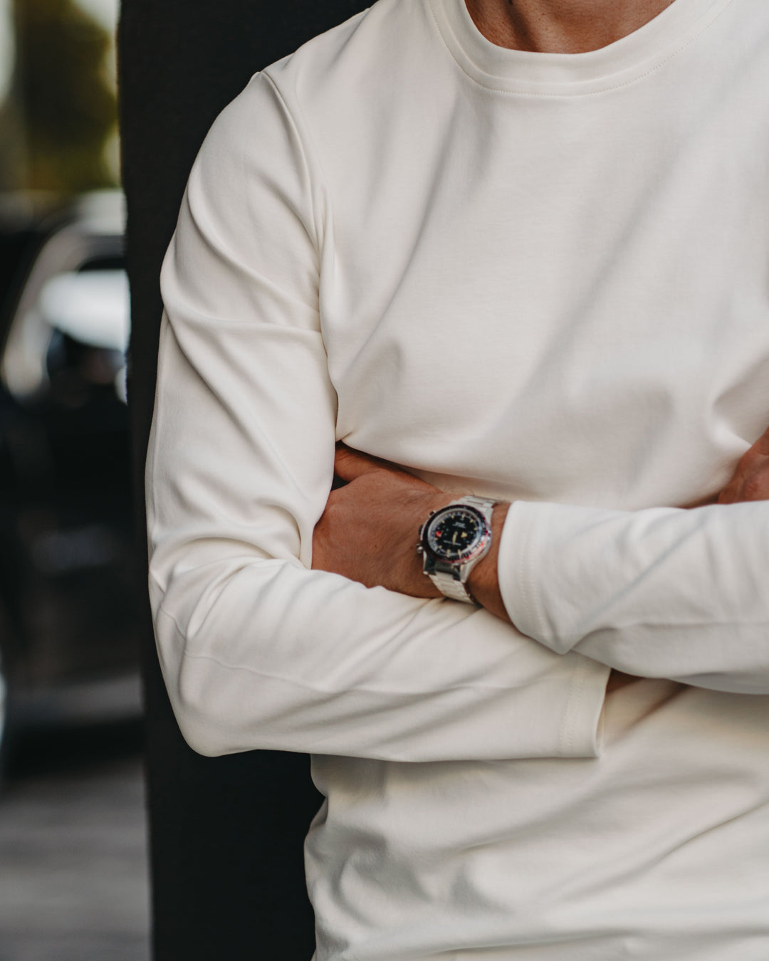 Langarmshirt in Off-White