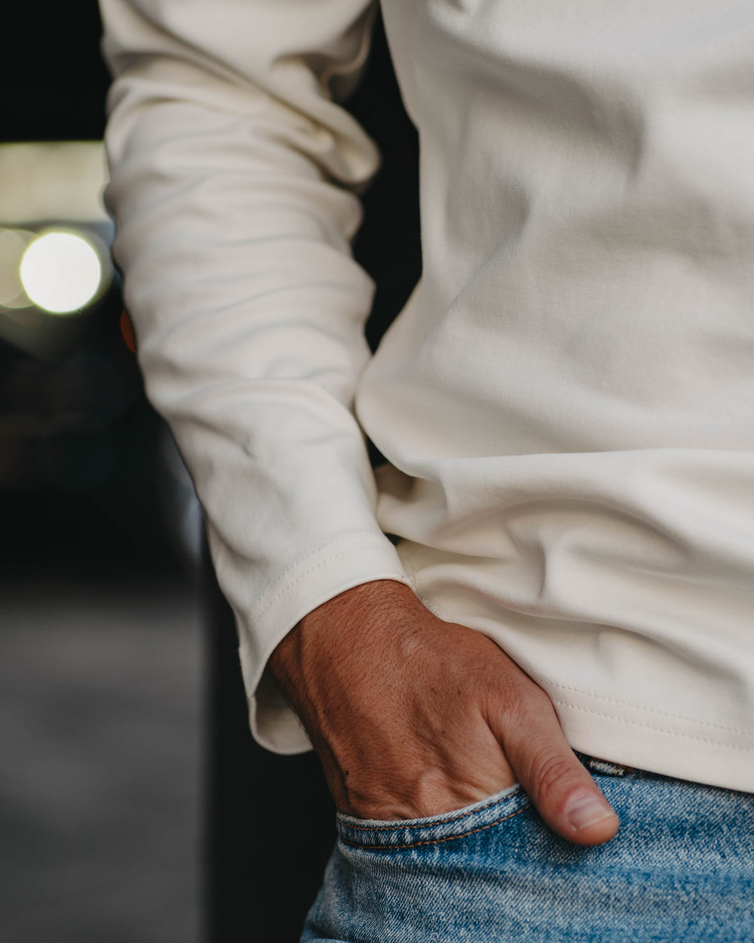 Langarmshirt in Off-White