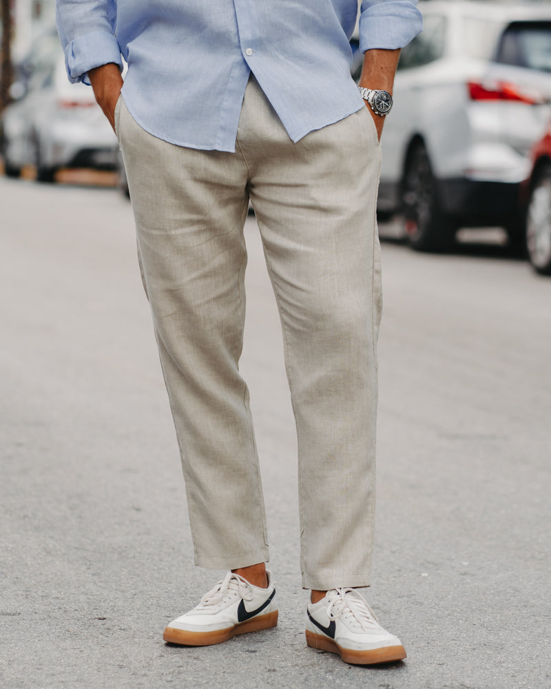 Leinenhose in Beige