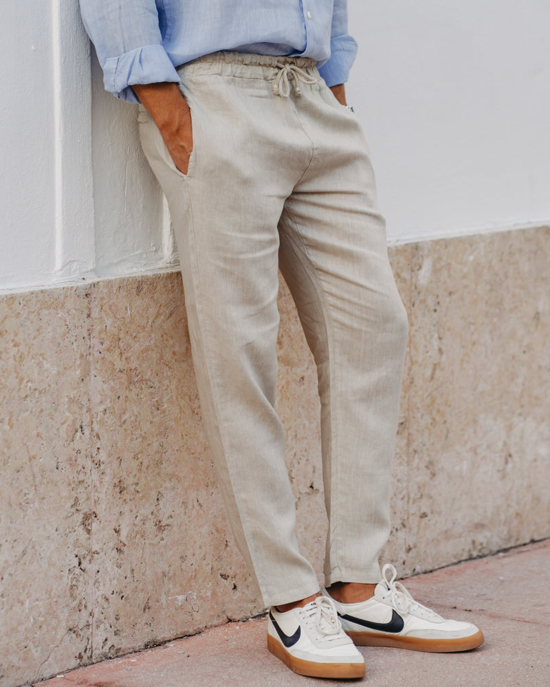 Leinenhose in Beige