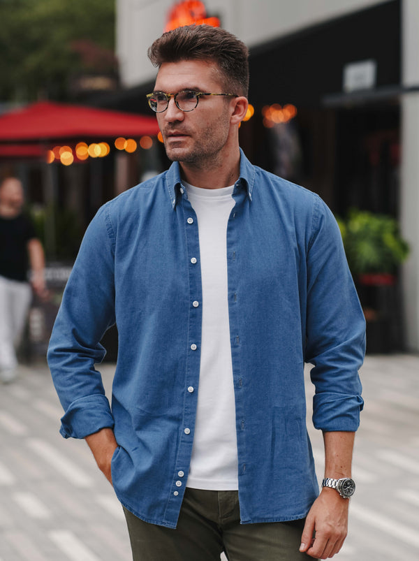 Denim Hemd Hellblau