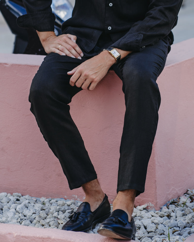 Leinenhose Nero