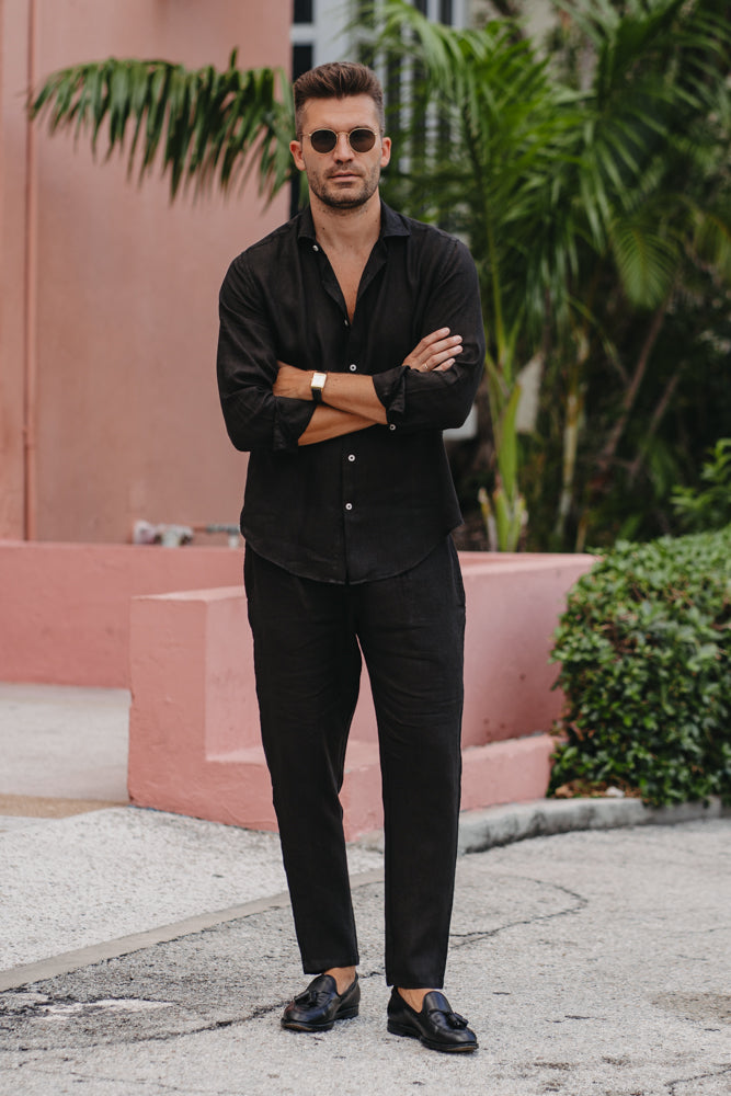 Leinenhose Nero