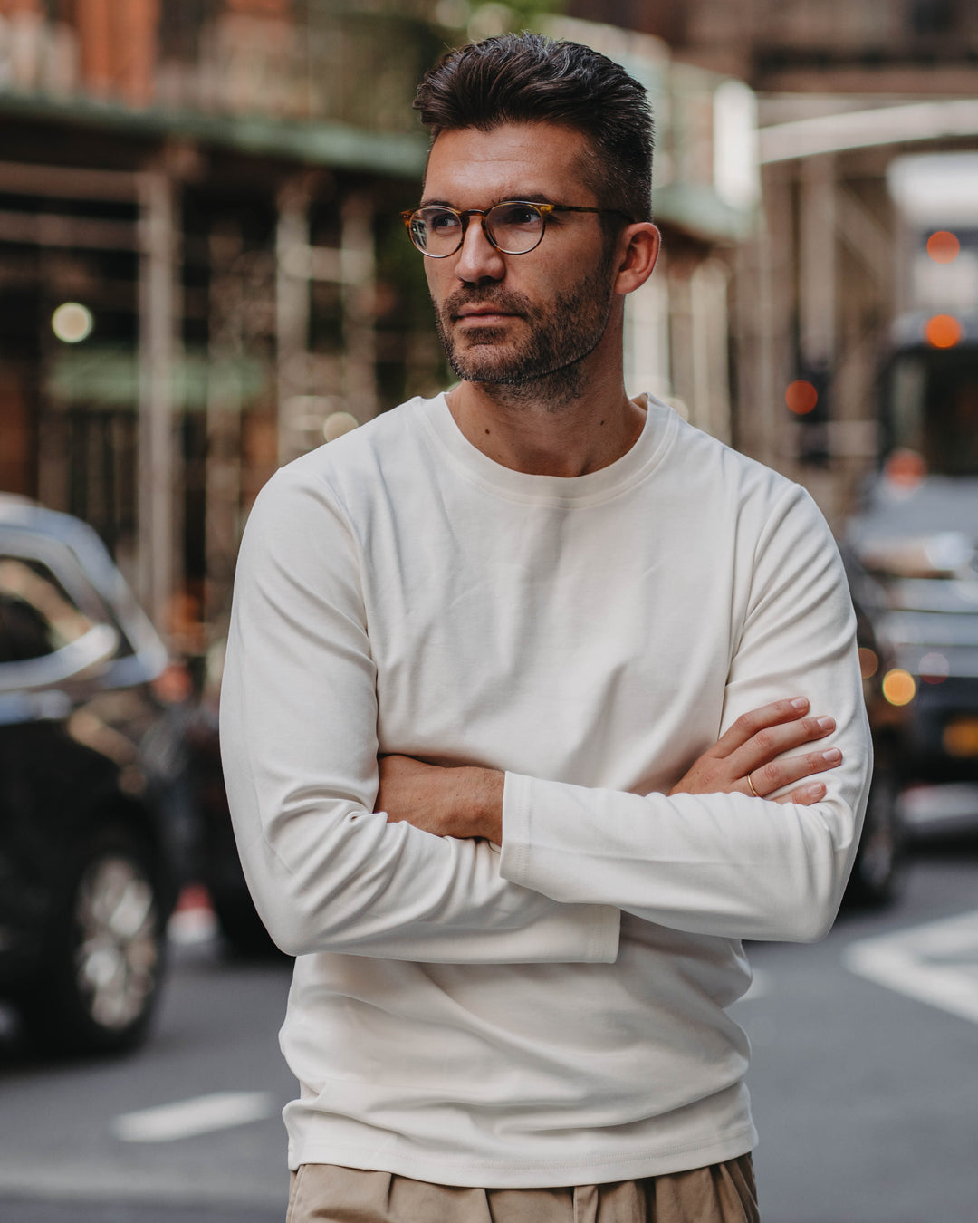 Langarmshirt in Off-White