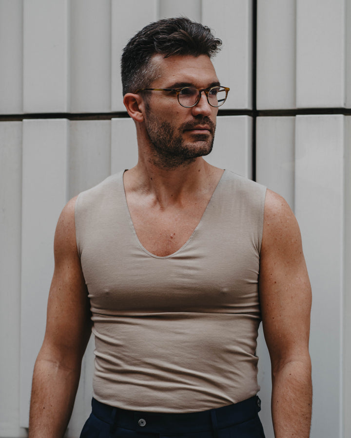 No-Show Unterhemd V-Neck in Nude