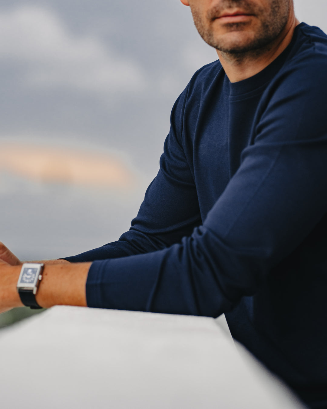 Langarmshirt in Navy