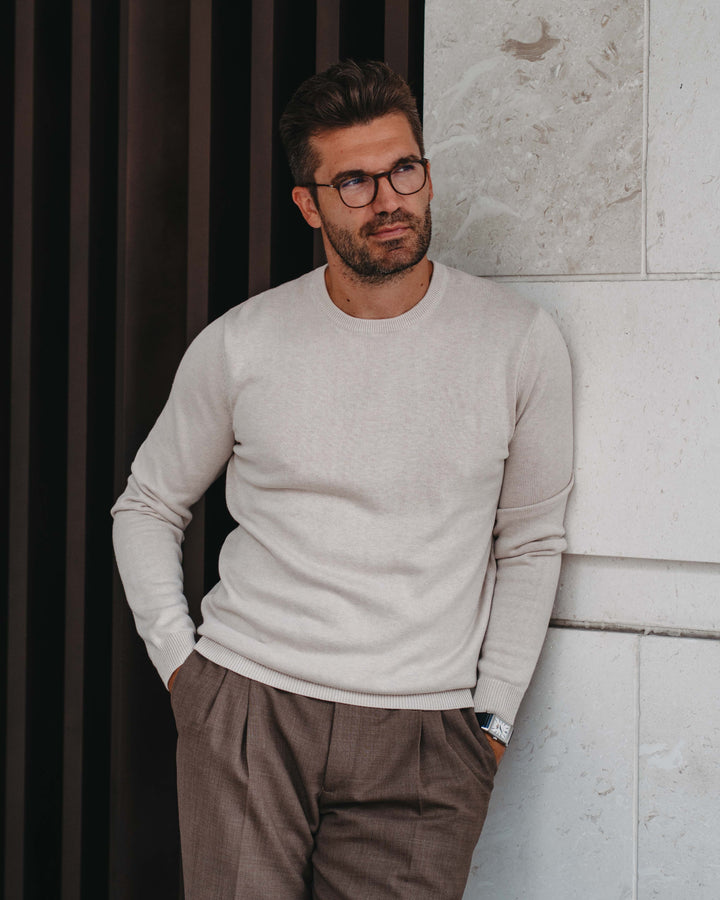 Leichter Pullover in Hellbeige