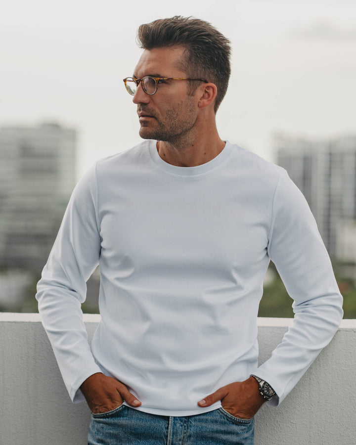 Langarmshirt in Weiß