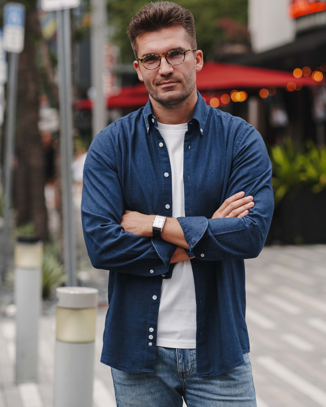 Denim Hemd Dunkelblau