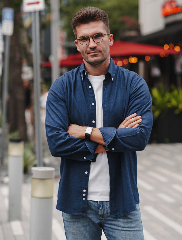 Denim Hemd Dunkelblau