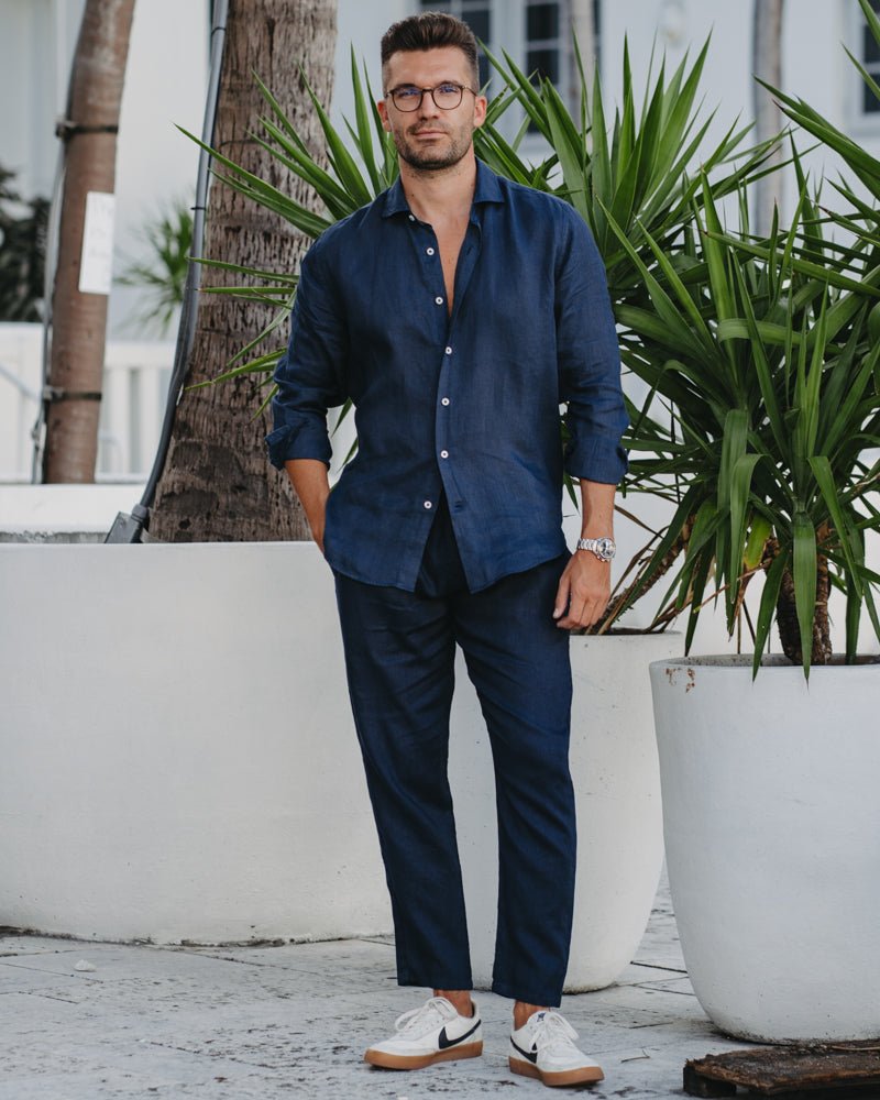 Leinenhose Blu