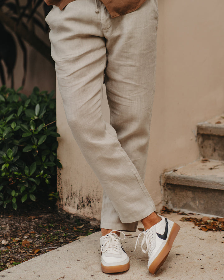Leinenhose in Beige