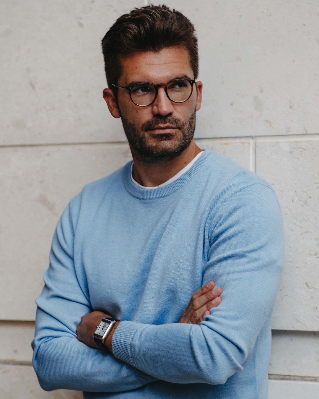 Leichter Pullover in Hellblau
