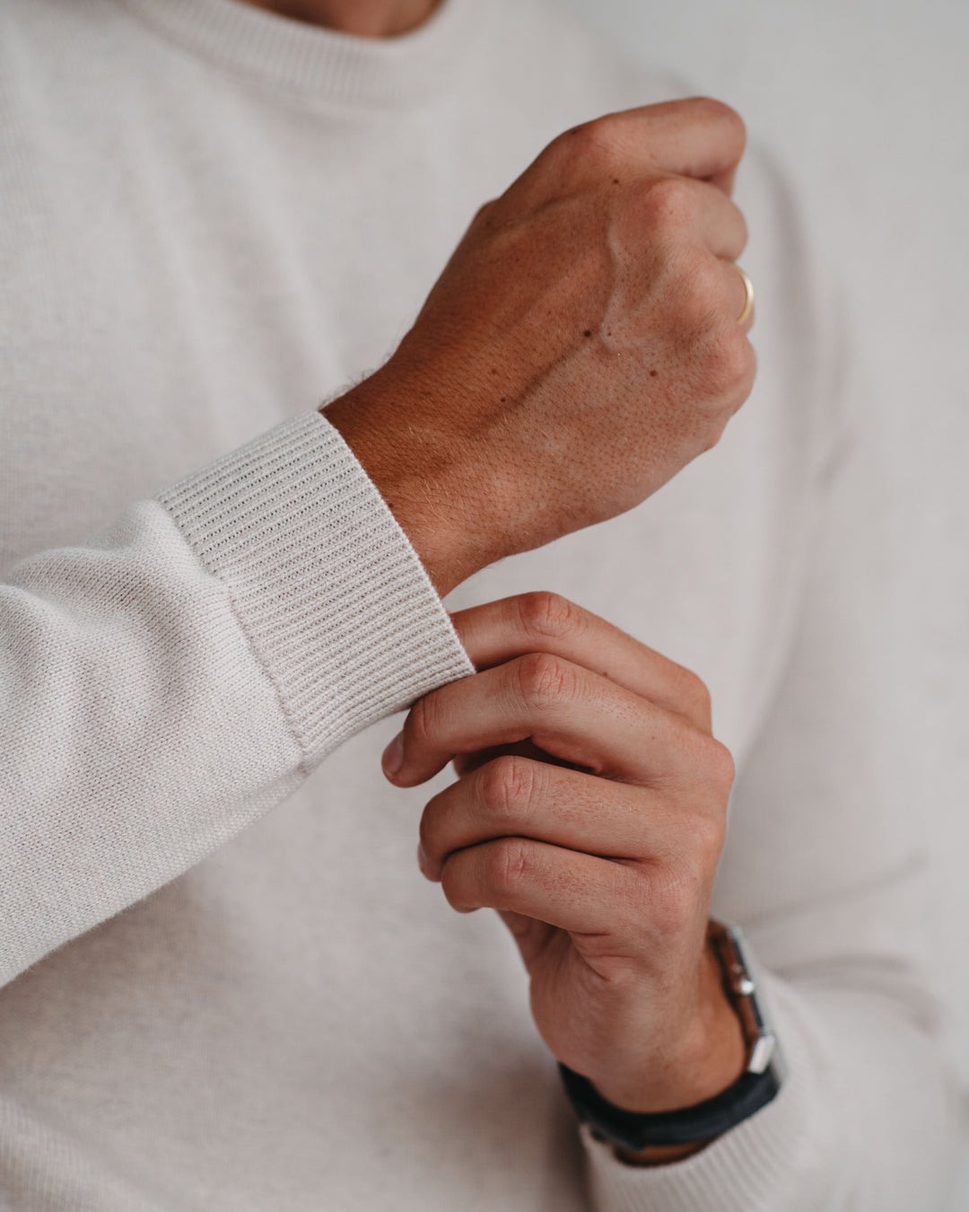 Leichter Pullover in Hellbeige