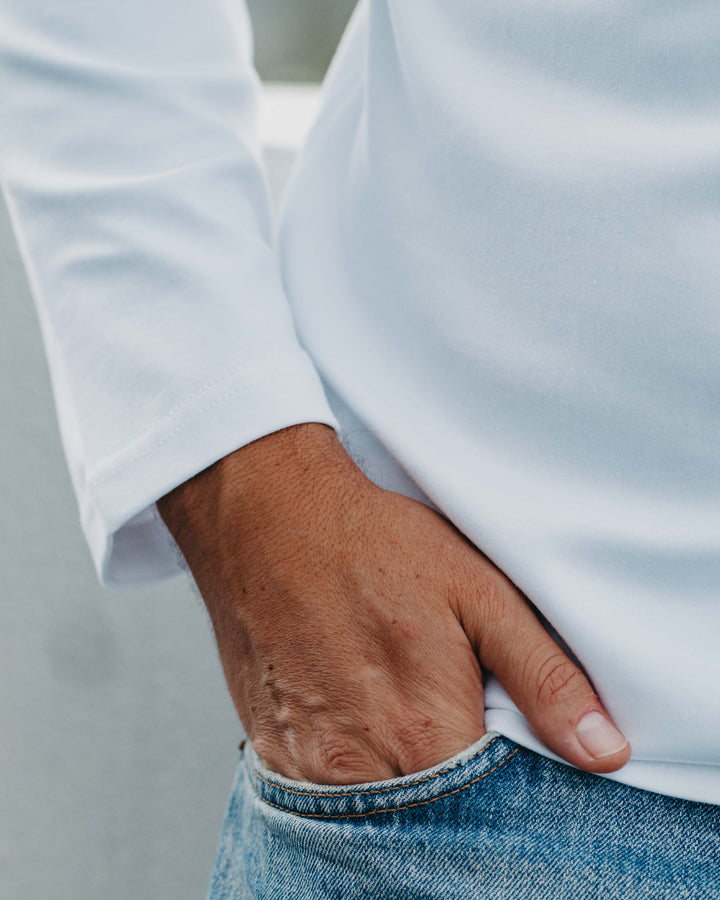 Langarmshirt in Weiß