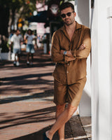 Leinenshorts Cappucino