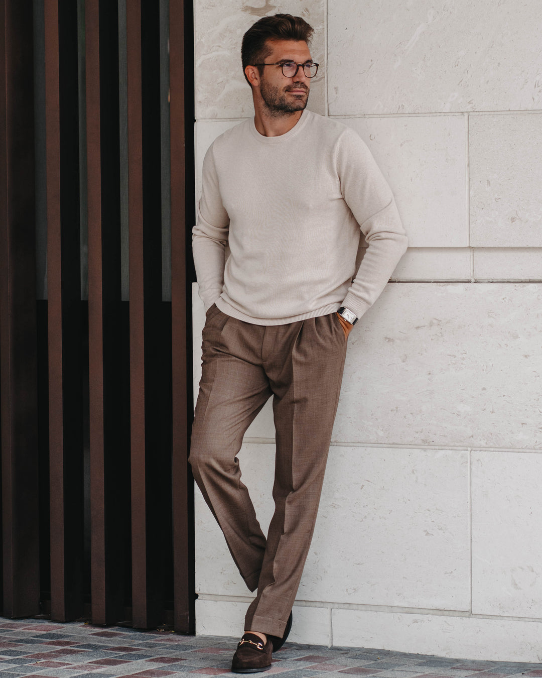 Leichter Pullover in Hellbeige