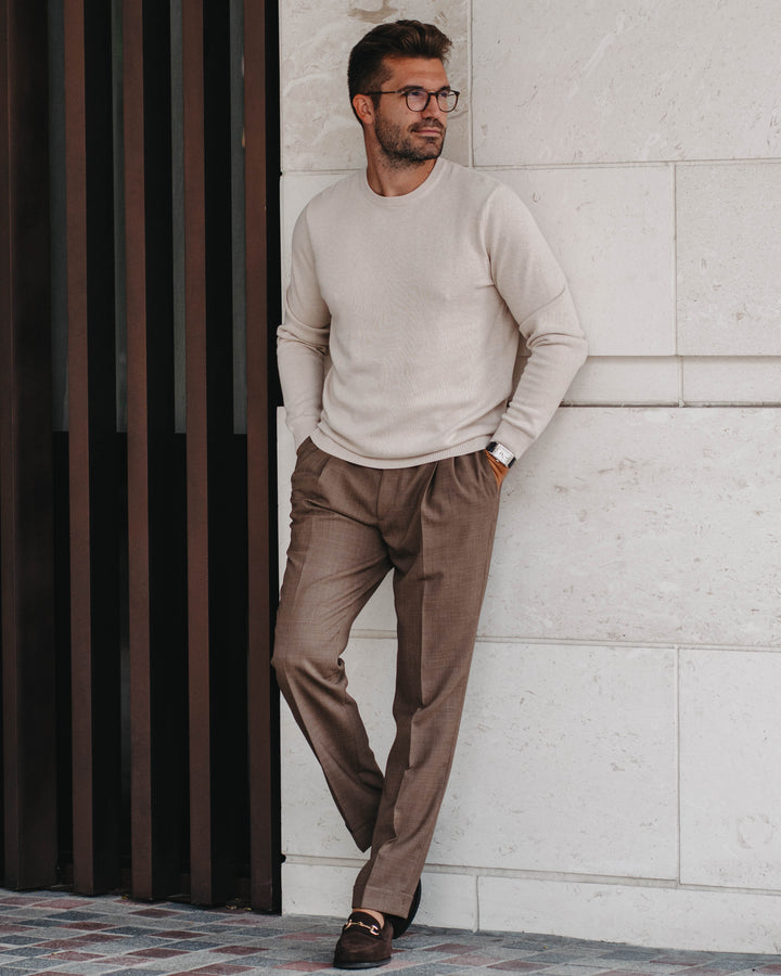Leichter Pullover in Hellbeige