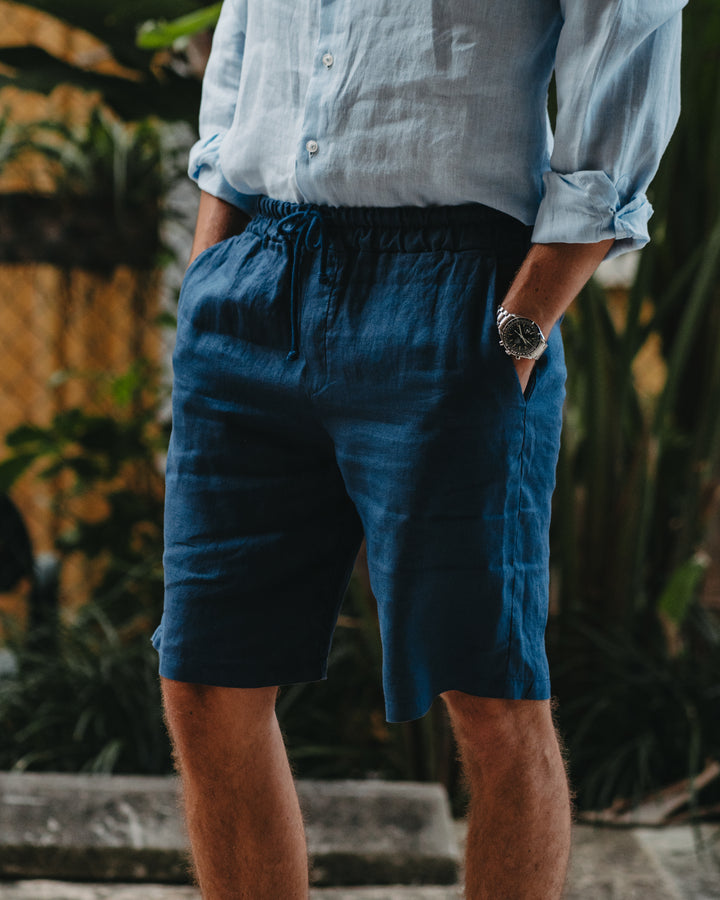 Leinenshorts Blu