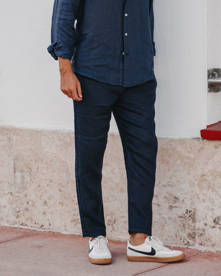 Leinenhose Blu