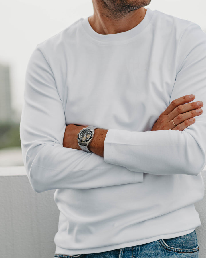 Langarmshirt in Weiß