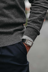 Half-Zip Kaschmir-Mix in Dunkelgrau