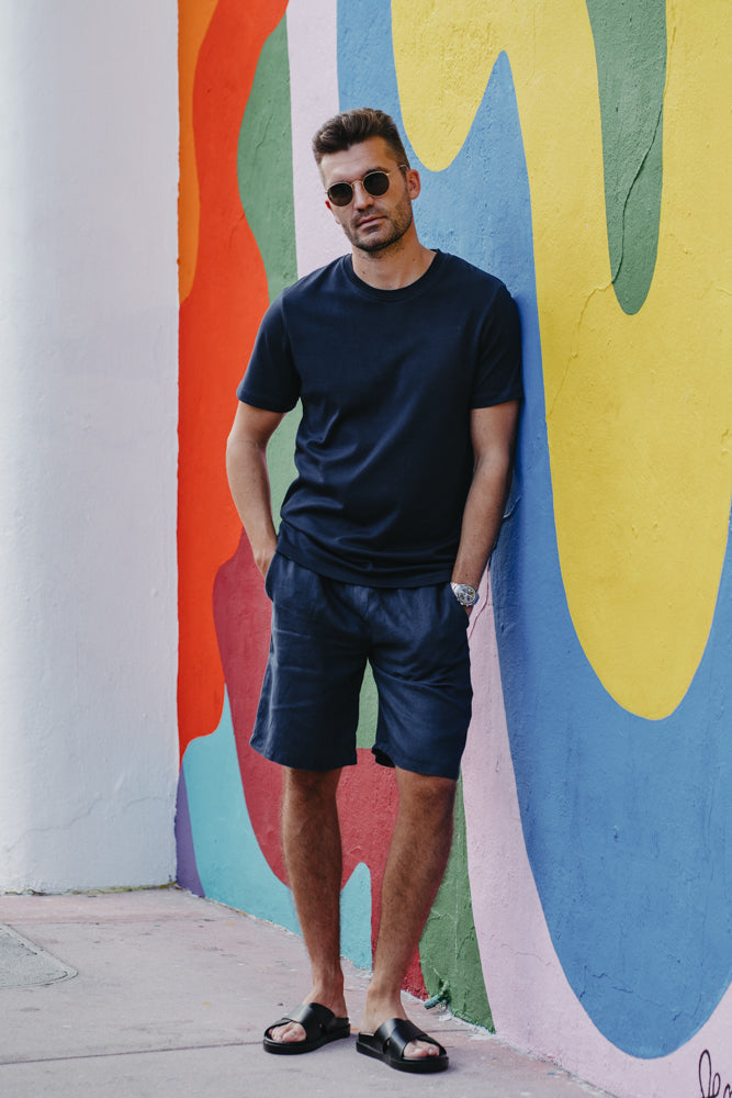 Leinenshorts Blu