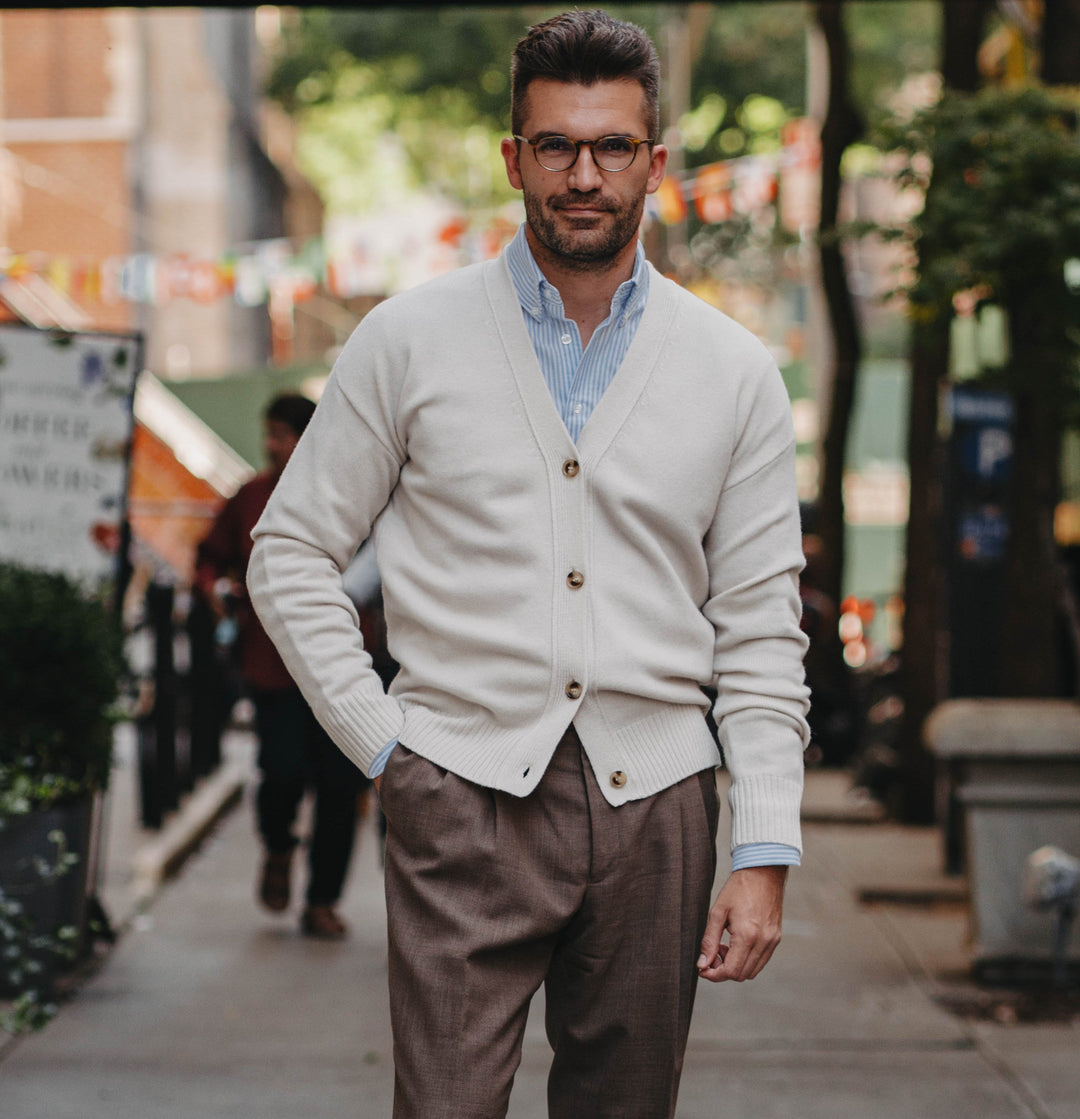 Cardigan Kaschmir-Mix in Hellbeige