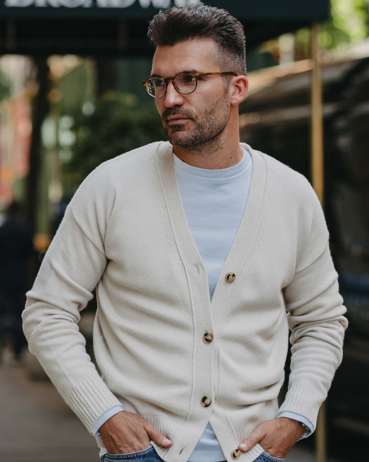 Cardigan Kaschmir-Mix in Hellbeige