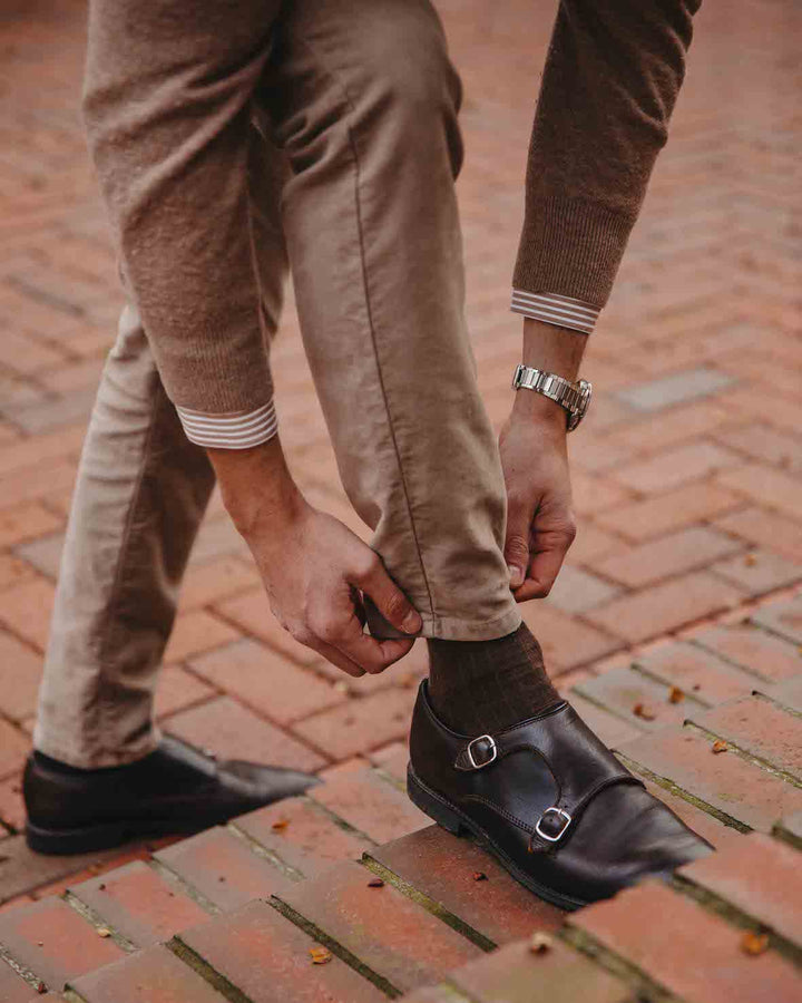 Baumwoll-Socken in Dunkelbraun